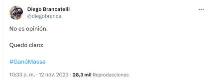 El contundente mensaje de Diego Brancatelli