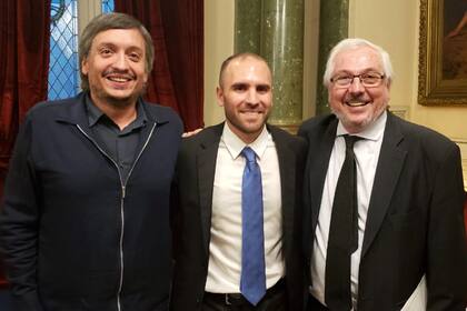 El cordobés Fernández, con Máximo Kirchner y Martín Guzmán