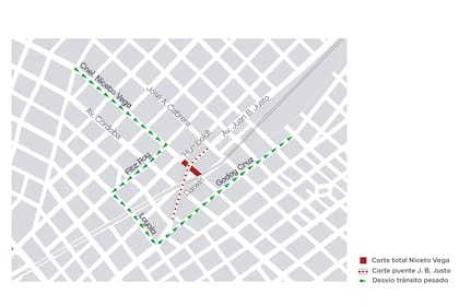El corte de Niceto Vega se suma al que existe en la Avenida Juan B. Justo desde principios de octubre