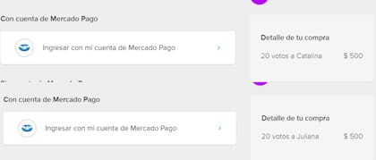 El costo de cada voto sería de $25 pesos desde Mercado Pago