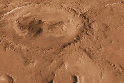 El cráter Gale, donde descendió Curiosity para buscar rastros microbianos