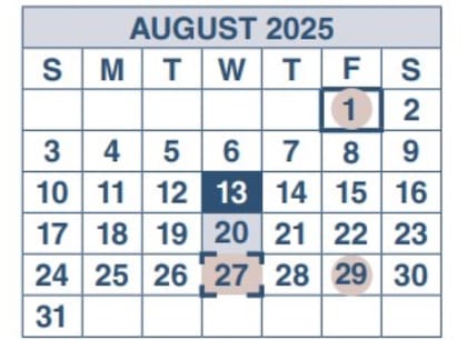 El cronograma de pagos de agosto de 2025