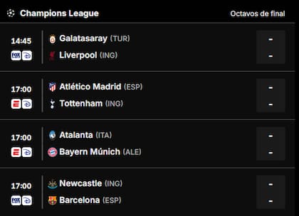 El cronograma de partidos de la Champions League 2025-2026 de este martes 10 de marzo