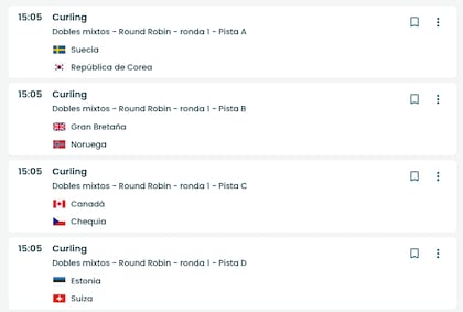 El cronograma del curling para este miércoles 4