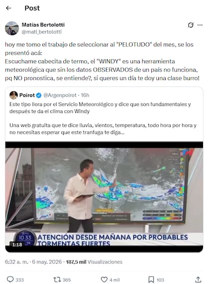 El cruce de Bertolotti en X