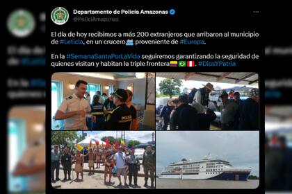 El crucero causó furor en el lugar (Captura Twitter)