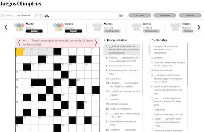 El crucigrama temático de los Juegos Olímpicos de LN Juegos