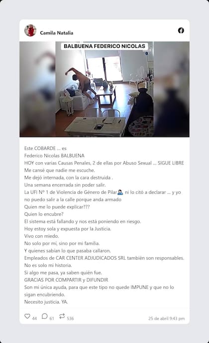 El crudo relato de una joven que sufrió una salvaje golpiza de parte de su expareja.