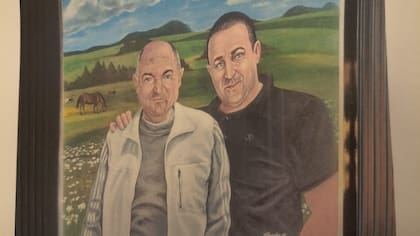 El cuadro con la imagen de Pablo Toviggino en la quinta de Pilar