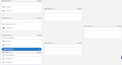 El cuadro de cuartos de final del US Open masculino, tras los octavos