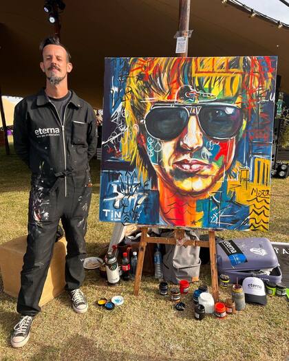 El cuadro de Julian Casablancas, de The Strokes, a cargo de TiN (Foto: Instagram @tin_rocktambulo)