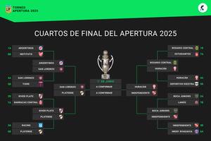 El cuadro del Torneo Apertura 2025, con los cuatro semifinalistas definidos