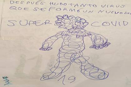 El cuento se titula "Los médicos vs el coronavirus"