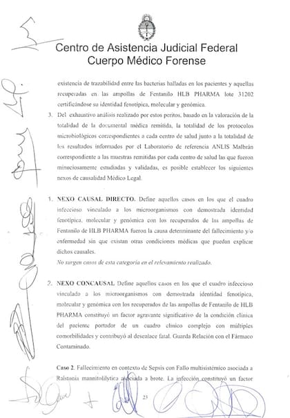 El Cuerpo Médico Forense concluyó su primer peritaje