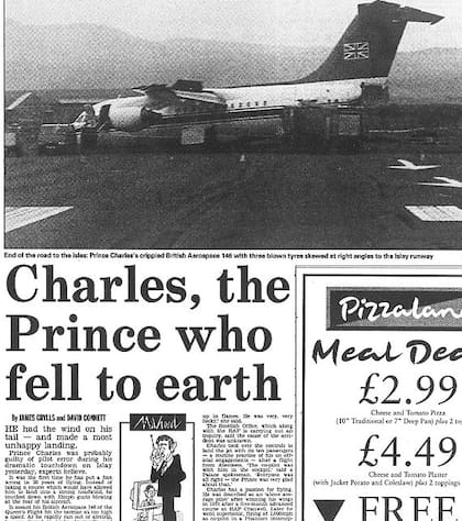 El Daily Sun tituló "Carlos, el príncipe que cayó a tierra"