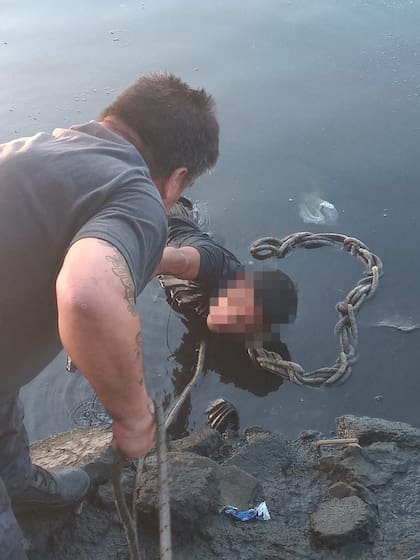El delincuente al momento de ser rescatado