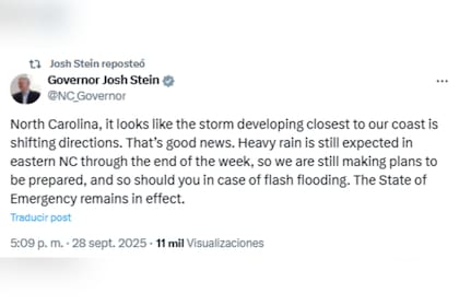 El demócrata detalló la declaración de emergencia en el estado ante el clima adverso