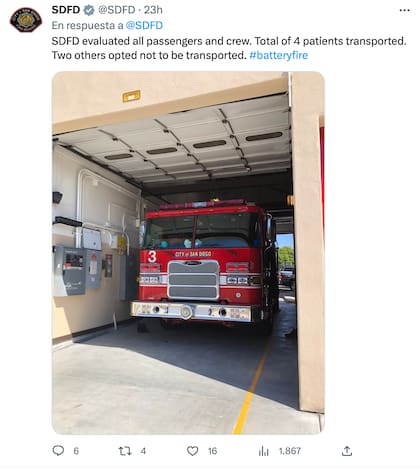 El Departamento de Bomberos informó sobre los pacientes hospitalizados