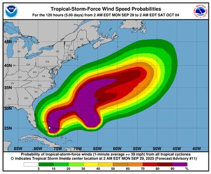 El Departamento del Sheriff del condado de Volusia, Florida, confirmó la primera víctima mortal: un hombre de 51 años arrastrado por una corriente de resaca generada por las condiciones marítimas peligrosas asociadas a Imelda