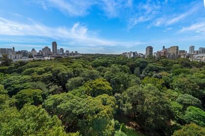 El departamento tiene vista al Jardín Botánico y al Río de la Plata