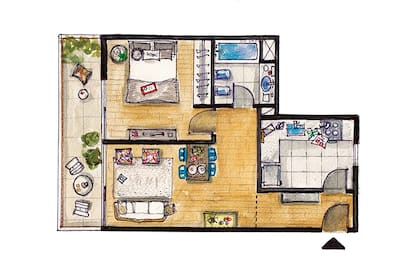 El depto de Pilar completo.