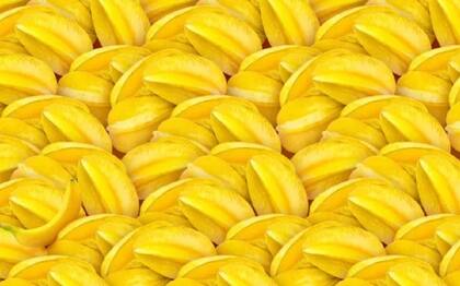 El desafío visual pasa por encontrar una banana entre el grupo de carambolas, mejor conocida como la fruta de estrella.