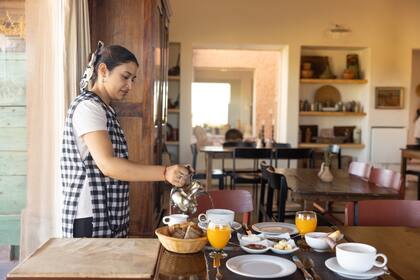 El desayuno en Posada Paso de los Patos.