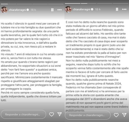 El descargo de Chiarra Ferragni (Foto: Instagram @chiaraferragni)