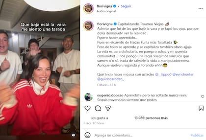 El descargo de Flor Vigna al presentar su nuevo tema musical y la indirecta a Luciano Castro