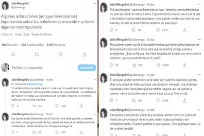 El descargo de Julia (Captura Twitter)