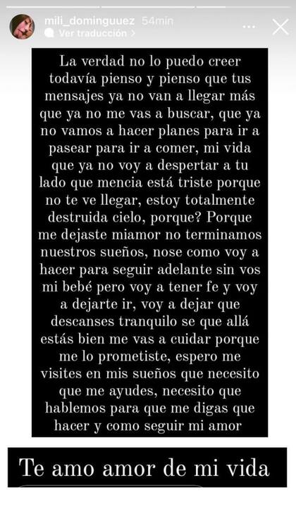 El descargo de la novia de Joaquín González a través de las redes