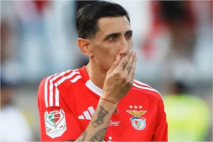 El desconsuelo de Ángel Di María tras perder la final de la Copa Portugal con Benfica ante Sporting de Lisboa, el domingo pasado.