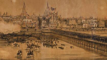 El desembarco tras la batalla de Pavón