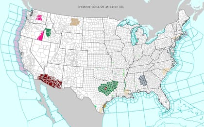 El desierto del Suroeste alcanzará entre 105 °F y 110 °F (40,5 °C a 43,3 °C), con alerta por riesgo de salud