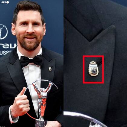 El detalle de la AFA que lució Messi, en la entrega de los Premios Laureus