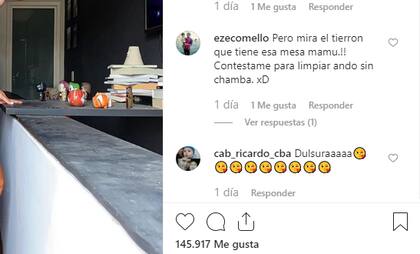 El detalle de la mesa y uno de los comentarios