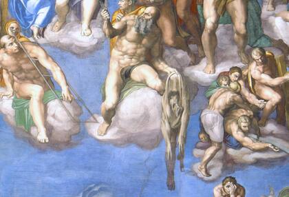 El detalle del Juicio Final de la Capilla Sixtina con el hombre despellejado en el que muchos ven un autorretrato de Miguel Ángel
