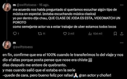 El detalle del viaje con Rafael Ferro como chófer