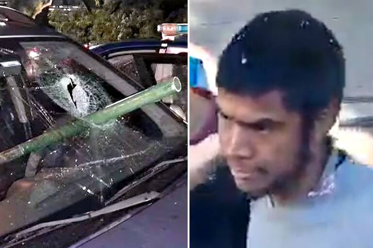 Arrestaron al ladrón que destrozó el parabrisas de un auto que circulaba por el Túnel de Libertador