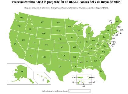 El DHS tiene un mapa interactivo para acceder la información de la Real ID en cada estado