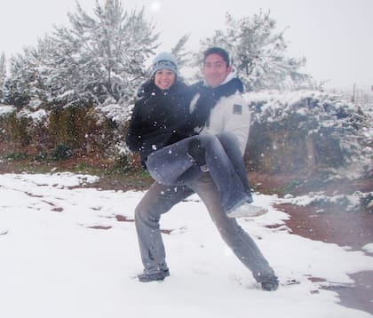 El día que Lucas le propuso casamiento estaba nevando en Mendoza
