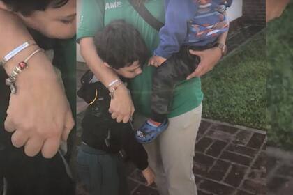 El día que Luján y Pablo fueron a buscar a Benja y a Santino, los pequeños no se querían despegar de ellos