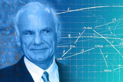 El diagrama dibujado a mano por Larry Roberts's en 1969 de la potencial Arpanet