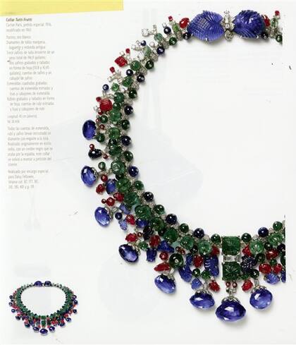 Collar ''''Tutti frutti'''', realizado para Daisy Fellowes en 1936 y modificado en 1963. Platino, diamantes,
zafiros, esmeraldas y rubíes