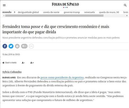 El diario brasilero Folha de S. Paulo