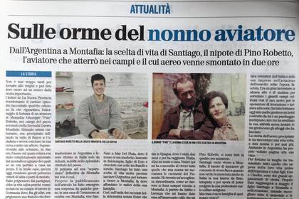 El diario de Asti quiso hacerle una nota al nieto de Giuseppe, el aviador.