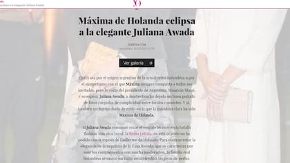 El diario de España El Mundo dijo que Máxima eclipsó a la primera dama