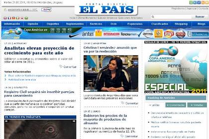 El diario El País, de Uruguay, también siguió la noticia que se originió en la Casa Rosada