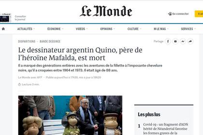 El diario Le Monde habló de la "imponente cabellera negra" de Mafalda