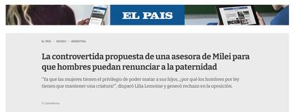 El diario uruguayo El País criticó la propuesta de Lilia Lemoine
